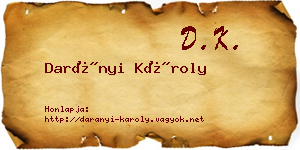 Darányi Károly névjegykártya