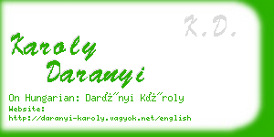 karoly daranyi business card